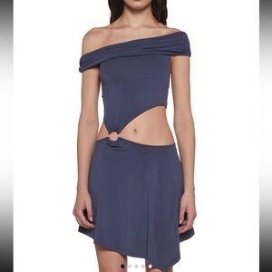 Indigo Off-Shoulder Cutout Dress